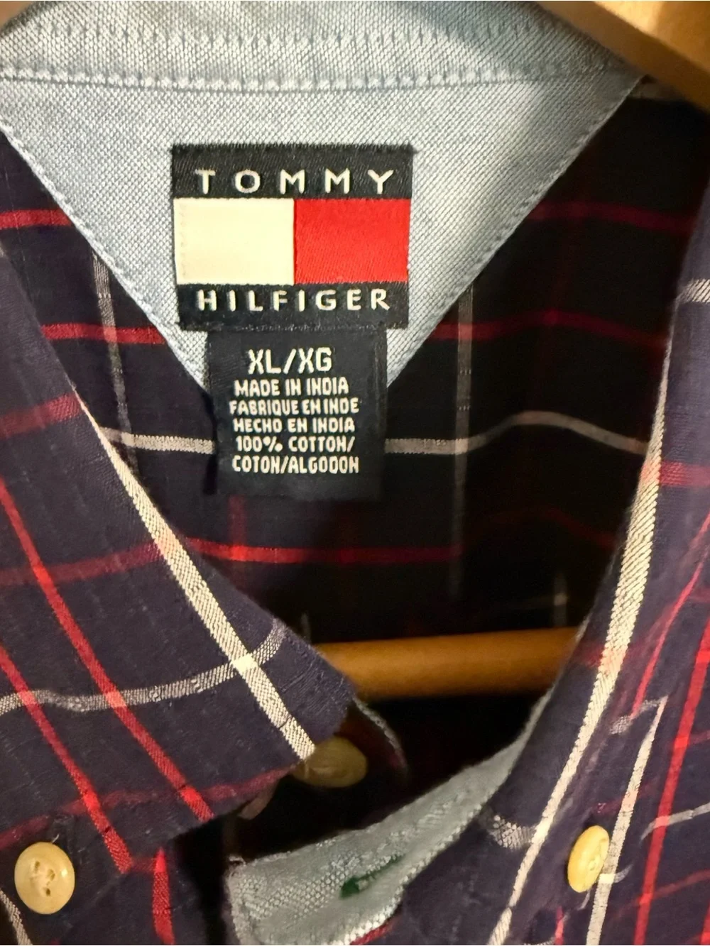 Tommy Hilfiger Heritage Regular-Fit Oxford Windowpane Plaid Check Shirt Size XL